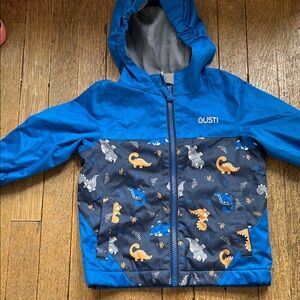 Gusti Blue Dino-Print Kids Raincoat